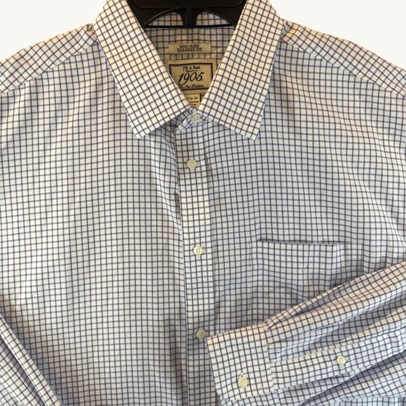 Jos. A. Bank Other - Jos. A. Bank‎ Dress Shirt 17.5 34 1905 Tailored Fit Non-Iron Purple Check 0466